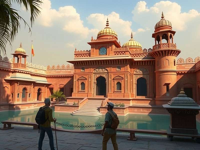 Maharaja's Treasure Hunt game screenshot showing a player exploring an ancient Indian palace